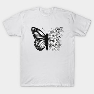 Butterfly and Flowers T-Shirt